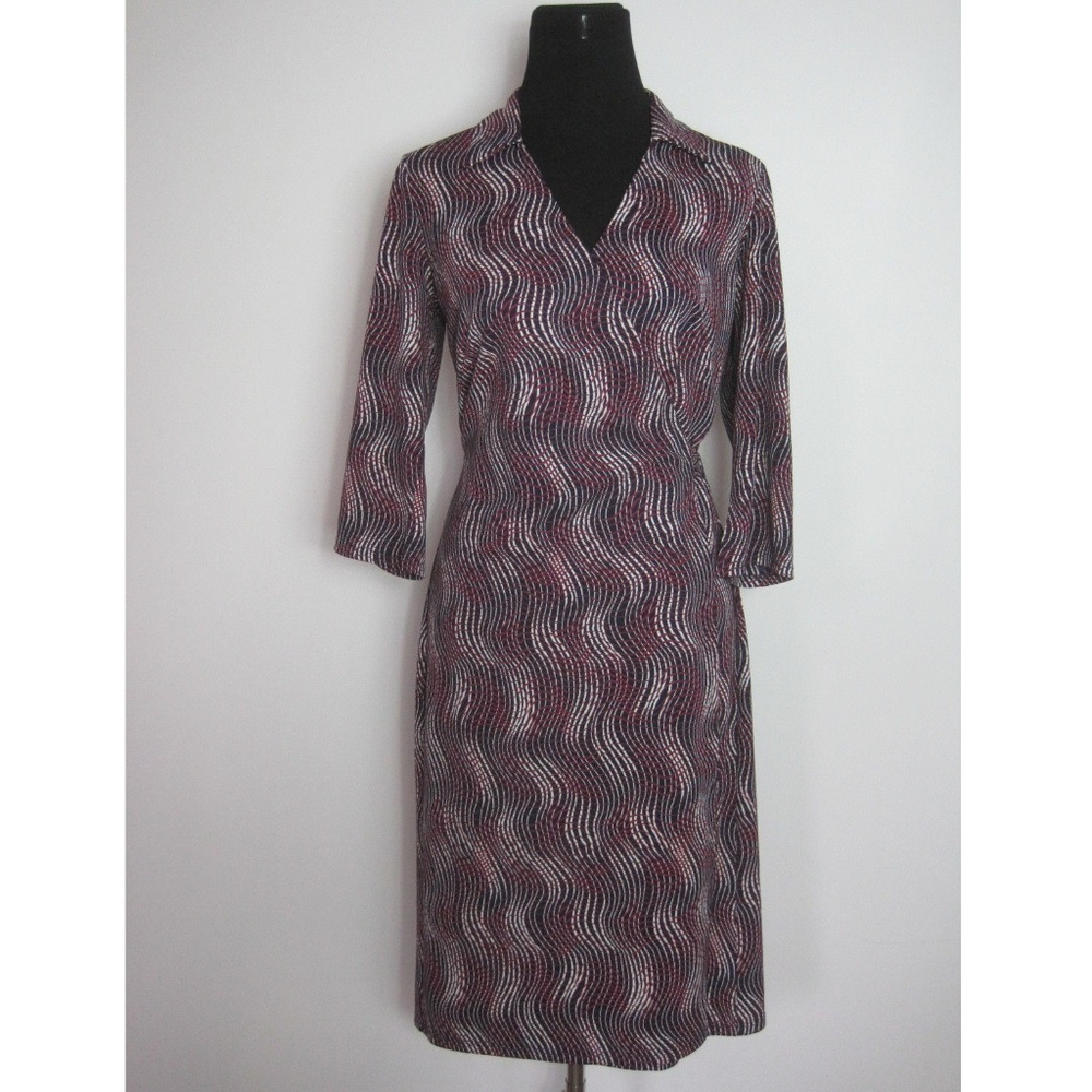 MAX STUDIO Dress M Wrap V Neck Long Sleeve